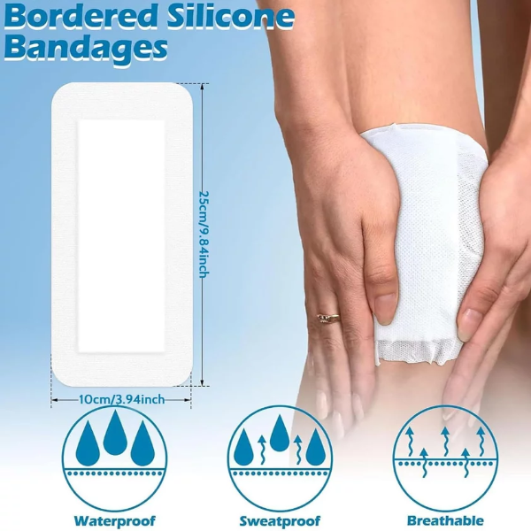6PCS Bed Sore Dressing, Dressing After Surgery, Bed Sore Patch, 10x25cm Non-Woven Wound Care Pads, 6 Count Pack for Pressure Sore - Image 2