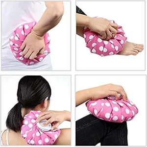 AAFOS Care Ice Bag for Injuries, Swelling, Headache, Pain Relief, First Aid - Cold Pack Screw Top Lid - Reusable, Refillable, Flexible & Waterproof Pouch/Bladder Style (5 inch, Feather Design)