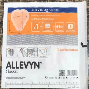 Allevyn Ag Sacrum Dressing 17 x 17 cm – Highly Absorbent Wound Dressing for Exudate Management, Pack of 2, Sterile Medical Dressing Pads
