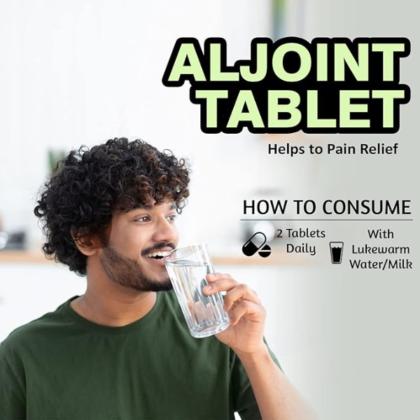 AMBIC Aljoint Pain Relief 120 Tablets - Pack of 2, Ayurvedic Pain Relief Oil for Joint Support Supplement, Muscular Pain, Rheumatoid Arthritis, Stiff Neck & Frozen Shoulder, Stronger Bones & Joints - Image 4