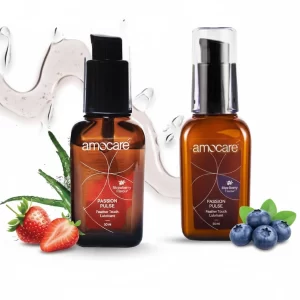 Long-Lasting Water-Based Lubricant Gel for Men & Women (50ml x 2) – Strawberry & Blueberry Flavoured, pH-Balanced, Non-Sticky, Dermatologically Tested Intimate Gel, Toy & Condom Compatible