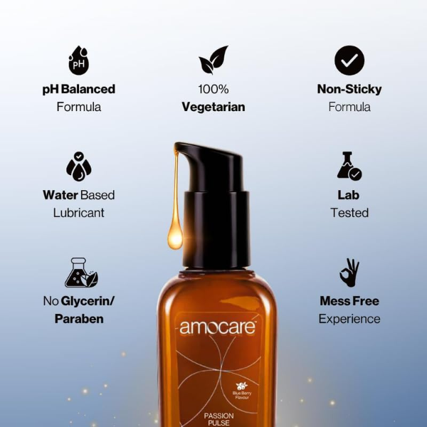 Long-Lasting Water-Based Lubricant Gel for Men & Women (50ml x 2) – Strawberry & Blueberry Flavoured, pH-Balanced, Non-Sticky, Dermatologically Tested Intimate Gel, Toy & Condom Compatible - Image 2
