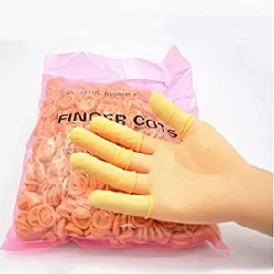 Aadvay Enterprises 100 Pieces Yellow Esd Anti-Static Finger Cots - Essential for Electronics, Precision Work, and Protection Natural Latex Materials Easy to Drop Cover