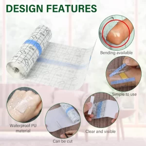 AARKRI SALES Waterproof Transparent Stretch Adhesive Bandage – Breathable, Hypoallergenic Dressing for Tattoo Healing, Wound Care & Injury Protection
 
 Option 2 (More keyword-rich):