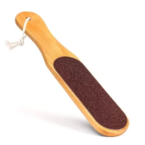 Aadav Double-Sided Foot Scrubber with Wooden Handle – Dead Skin & Callus Remover Pedicure Tool for Smooth Feet (Pack of 1)
