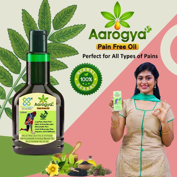 Aarogya Pain Relief Oil 120ml (100ml + 20% Extra) – Herbal Anti-Inflammatory Oil for Joint, Back & Neck Pain | Natural Muscle Relaxant - Image 4