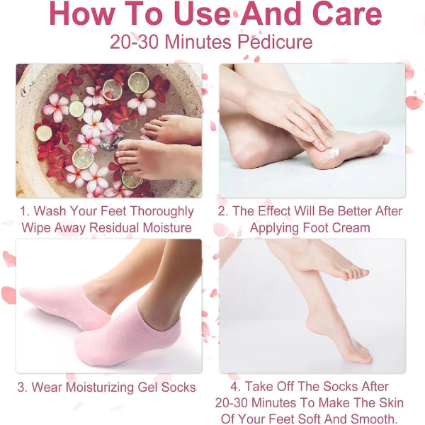 Aarugo Anti-Crack Silicone Foot Protector Socks (Pack of 1) – Half-Length Moisturizing Heel Care Socks for Cracked Heels & Foot Pain Relief, Suitable for Men & Women (Multicolor) - Image 4