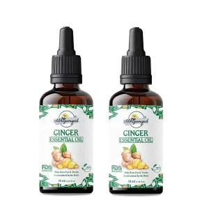 Abhigamyah Pure Natural Ginger Oil (30ml x 2 Pack) – Essential Oil for Men & Women, Skin-Friendly & Suitable for All Skin Types