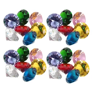 200pcs Shiny Acrylic Crystal Diamond Artificial Gemstone Treasure Gems Decor