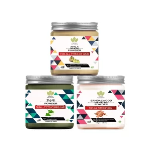 100% Pure & Naturals Amla Powder 100gm & Tulsi Powder 100gm & Tulsi Powder 100gm (Pack Of 3) 300GM