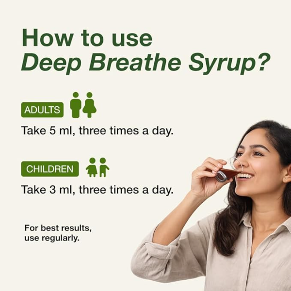 Amrith Noni Deep Breathe Liquid - 200ml | Ayurvedic Asthama Care Juice | With the goodness of Vasa, Yashtimadhu, Pippali, Kantakari, Khadira, Shunti, Maricha, Lavanga and more Herbs (Pack of 1) - Image 4