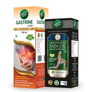 Amrith Noni Gastrine 150ml + Pain Oil 100ml Bundle – Natural Digestive Support & Herbal Pain Relief – Promotes Healthy Digestion & Alleviates Muscle & Joint Discomfort