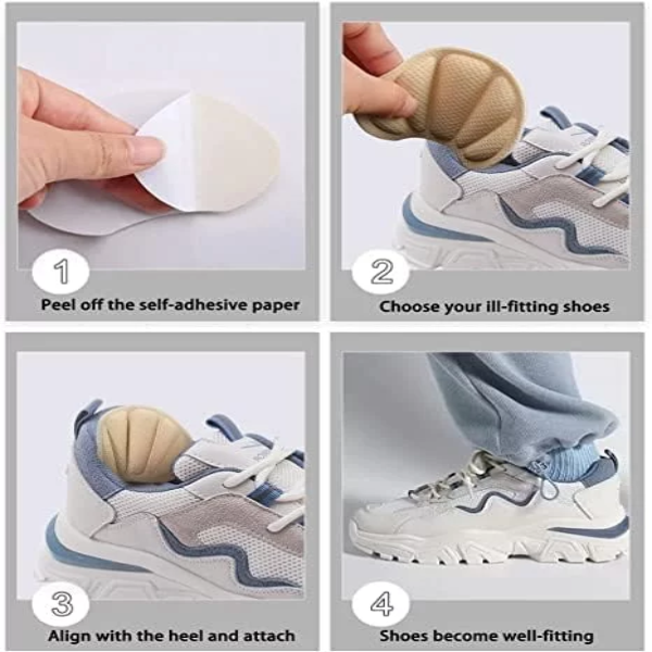 9UP Anti-Slip Heel Grips for Loose Shoes – Soft Self-Adhesive Heel Inserts for Men & Women, Comfortable Cushion Pads to Prevent Blisters (Pack of 2 Pairs) - Image 4