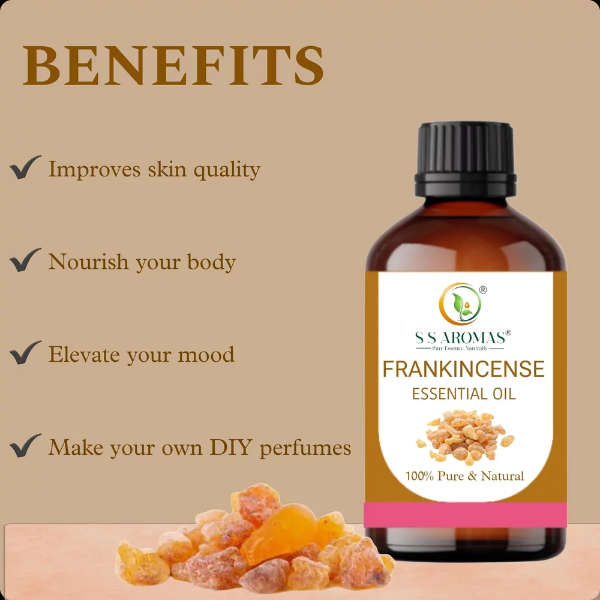 100% Pure Frankincense Essential Oil Therapeutic Grade | Natural Aromatherapy Oil for Skin, Diffuser, Stress Relief & Meditation Undiluted Boswellia Serrata Oil 50 ML. By S S AROMAS - Image 3