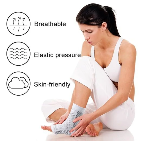 1 Pairs compression socks,ankle support for Unisex,Toeless Compression Foot Neuropathy Socks,Arthritis Socks, Heel Pain ( White,L/XL) - Image 3