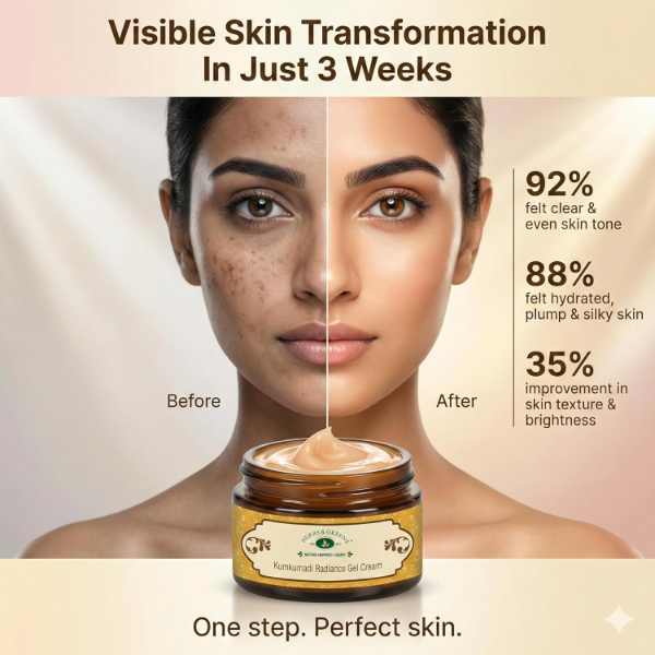 HERBS & GREENS Greens Ayurvedic Kumkumadi Radiance Moisturising Face Cream|Hydration, Glow & Skin Brightening|Pigmentation & Spots|Anti Aging Day & Night Face Moisturizer For Woman & Men, 50 Gm - Image 3