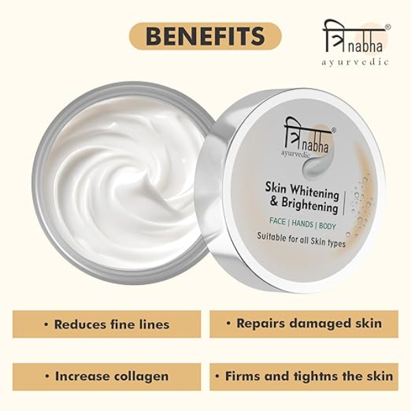 Ayurvedic Whitening Cream– 50g | Natural Skin Brightening & Spot Removal | Herbal Fairness Cream for Glowing, Radiant & Even Skin Tone for Men & Women. - Image 3