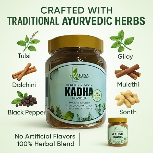 Ayush Kadha Herbal Immunity Booster Powder - 200g (Pack of 2 x 100g) | Ayurvedic Formula for Cough, Cold & Respiratory Relief - Image 3