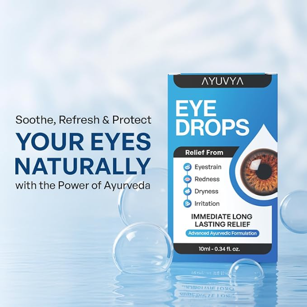 Ayuvya Ayurvedic eye drops - Cooling & Refreshing Relief for Dry, Tired & Red Eyes | Ayurvedic Formulation With Triphala, Honey, Turmeric & Rose | 10ml | As Seen on Shark Tank - Image 2