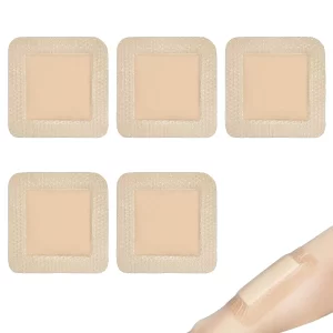 5Pcs Bed Sore Dressing, Waterproof and Sterile Adhesive Dressing for Bedridden Patient, 7.5x7.5cm Foam Dressing Pads for Wounds, Skin-Friendly Dressing