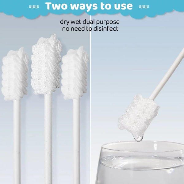100 Pieces Baby Toothbrush for Infants Baby Gum Brush 3 Pieces Finger Toothbrush for Toddler Infant Finger Toothbrush Newborn Toothbrush Tongue Gauze Oral Cleaning Dental Care for Baby 0-36 Month - Image 4