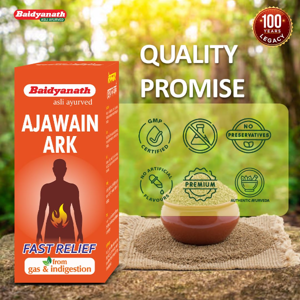 Baidyanath Ajwain Ark - 225ml | Ayurvedic Solution for Stomach Health, Supports Digestion and Appetite - Image 2