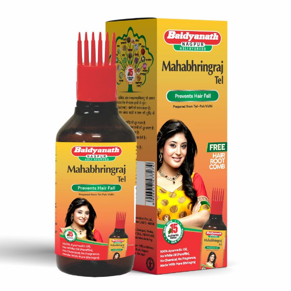 Baidyanath Mahabhringraj Oil | Ayurvedic Hair Oil - 200 Ml + Free Hair Root Comb