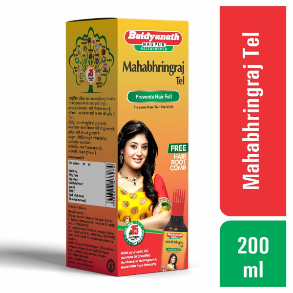 Baidyanath Mahabhringraj Oil | Ayurvedic Hair Oil - 200 Ml + Free Hair Root Comb - Image 4