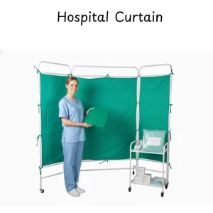 Bedside Screen Cloth for Hospital 3 Fold | Privacy Curtain Replacement Fabric for Patient Bed Area, Clinics, Nursing Homes & Home Care Size L-136cm x W-36+67+36cm (Metal Frame Not Included)