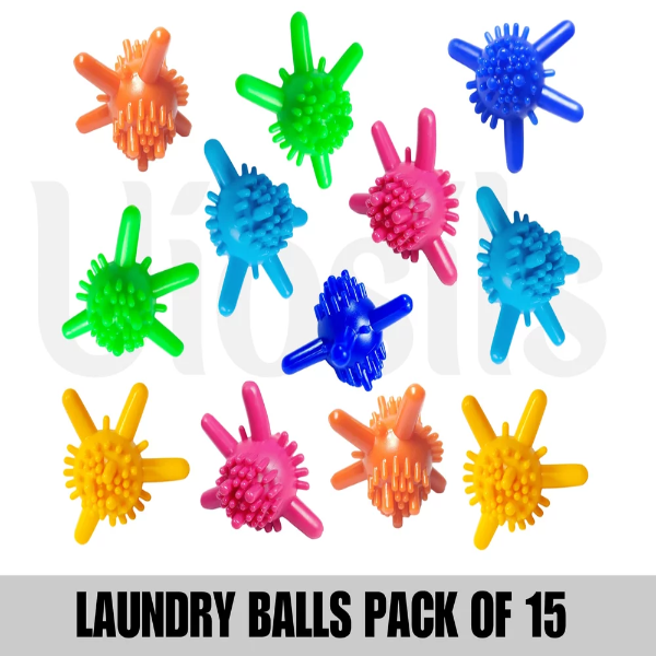 15 Pcs Eco-Friendly Washing Machine Laundry Balls - Reusable, Hypoallergenic, and Chemical-Free - Best for Clean and Soft Clothes. - Image 4