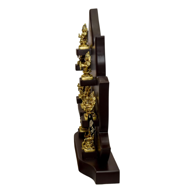 Bhimonee Decor Ashta Lakshmi Idol Set with Wooden Frame – Gold Finish Goddess Ashtalakshmi for Diwali Puja, Home Mandir & Office Desk Décor | 2 Inch Compact Spiritual Gift - Image 3