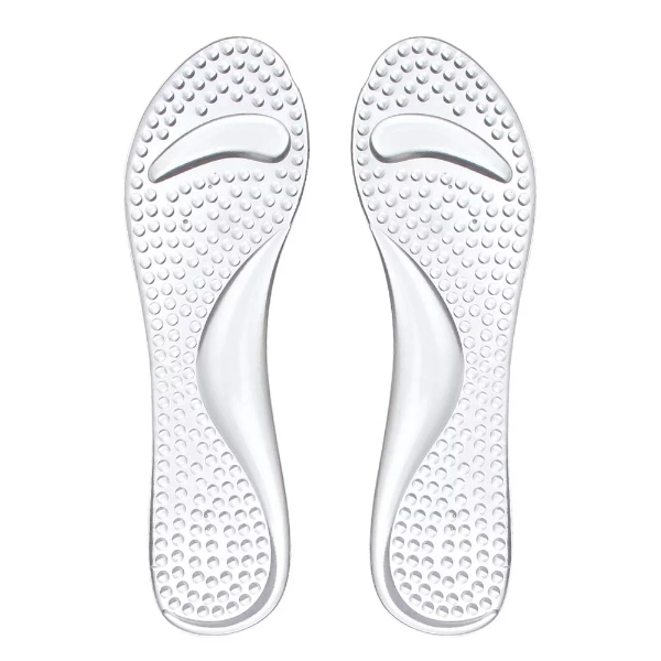 3nh 1pair Soft Non-Slip Anti-pain Support Transparent Silicone Heels Thick Massaging Soles Insoles Women Pad : Blue - Image 2