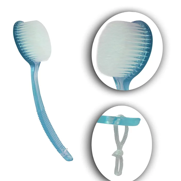 Blue silicone body bath scrubber for deep cleaning