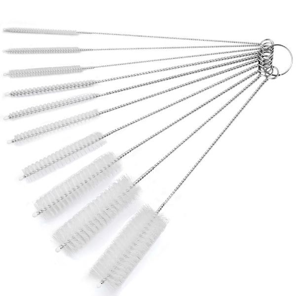 10 Inch Long Upgrade Straw Brush, Bottle Cleaning Brushes, Tube Cleaning Brushes Set Straw Cleaning Kit, 10 Different Diameters Metal Pipe Brush Cleaner, Set of 10pcs by Aorzov