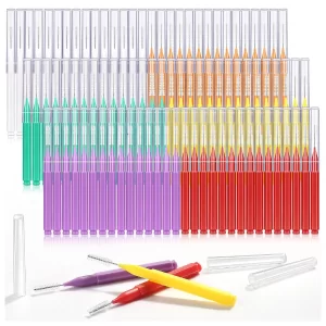 120Pcs Interdental Brush modacraft 6 Sizes Braces Brush Toothpicks with Soft Bristles 360 Bendable Floss Heads Dental Brushes Between Teeth Gum Braces Cleaning Kit Oral Tooth Cleaning Tool