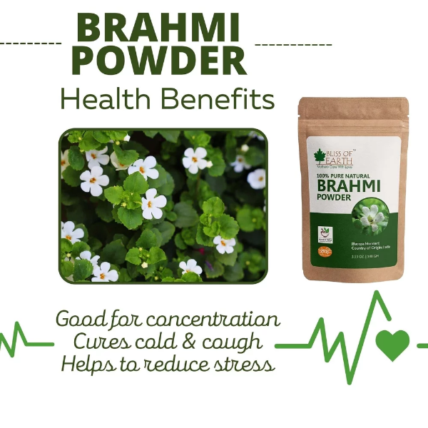 100% Pure & Natural Brahmi Powder bacopa monnieri 100gm Pack of 2 - Image 2