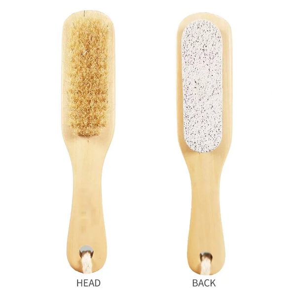 1pc Callus Corn Foot File Remover Pumice Stone Brush Foot Scrubber Exfoliator Double Side with Pumice Stone and Bristle Brush Heel Scraper Pedicure File Removes Dead Skin for Men Women - Image 2