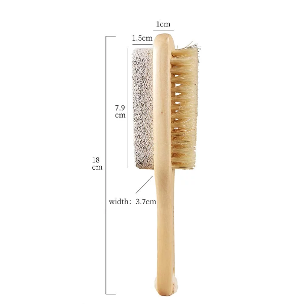 1pc Callus Corn Foot File Remover Pumice Stone Brush Foot Scrubber Exfoliator Double Side with Pumice Stone and Bristle Brush Heel Scraper Pedicure File Removes Dead Skin for Men Women - Image 3