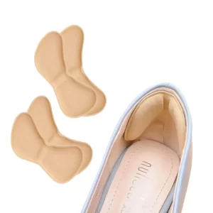 2 Pairs Soft Heel Relief Pads Butterfly Shaped Heel Cushion Insoles | Self-Adhesive Back Grips & Liners for Shoes | Anti-Slip Sponge Heel Protectors for Blister & Pain Relief (Unisex)