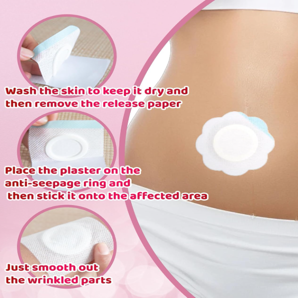 40 Pcs Castor Oil Pack Wrap, Castor Oil Patches for Belly Button, Castor Oil Pack Wrap for Tummy Suitable for Belly Button for Indoor Use Exercise Reading and Worksuitable for Young Women Middle-Aged - Image 3