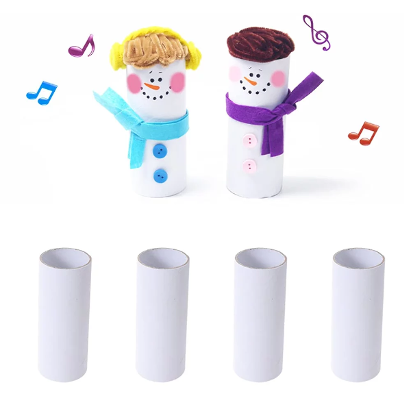12pcs Kraft Paper Tubes Cardboard Tubes for Storage Art Drawings Posters Paintings Protector (White) - Image 4