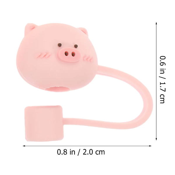 12Pcs Silicone Animals/Cactus Shape Straw Covers Cartoon Straw Tips Cover Reusable Silicone Straw Toppers Cute Straws Plugs for 6 to 8 mm Straws Home Kitchen Accessories - Image 2