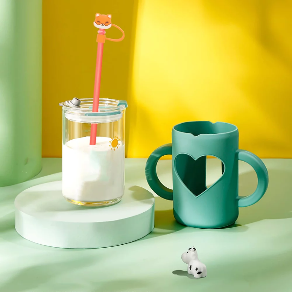 12Pcs Silicone Animals/Cactus Shape Straw Covers Cartoon Straw Tips Cover Reusable Silicone Straw Toppers Cute Straws Plugs for 6 to 8 mm Straws Home Kitchen Accessories - Image 4