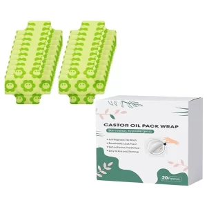 20 Pcs Castor Oil Pack Wrap, Castor Oil Pack, Castor Oil Pack Wrap for Tummy Easy to Use, Anti-Seepage (Oil Not Included)