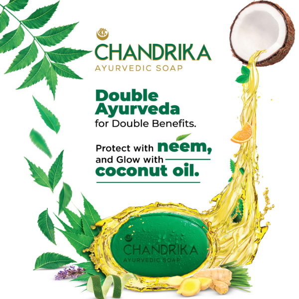 Chandrika Ayurvedic Soap Classic| Handmade Soap for Naturally Radiant Skin| For All Skin Types| 125g (Pack of 6) - Image 2