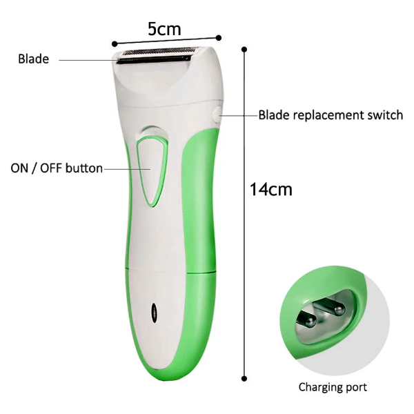 2in1 Washable Chargable Twin Blade Foil Shaver Full Body Hair Remover Trimmer Painless Epilator Razor For Women Lady (1 Year Warranty) EXXA - Image 2