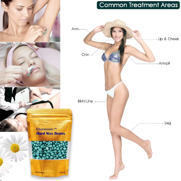 17.5 Oz Hair Wax Beans by Charmonic, Hard Body Wax Beans, Hair Removal Depilatory Wax European Beads for Women Men 500g/1.1 lb(Chamomile) - Image 3