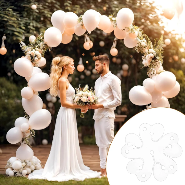 15 Pcs Flower-Shaped Balloon Clips for Balloon Arch, Balloon Connectors Clip Holders Party Balloon Ring Buckle for Decor Balloon Column Stand Birthday Wedding Baby Shower Party Decorations - Image 3