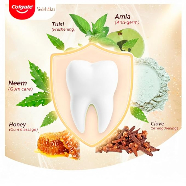 Colgate Swarna Vedshakti Ayurvedic Cavity Protection, Bad Breath Treatment Toothpaste - 400gm - Image 2