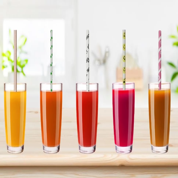 (10mm 50 pcs) Eco-Friendly Paper Straws | Eco-Friendly Compostable Sustainable Disposable Drinking Straws | Juice Smoothie Thick Shakes Non-Bendable White Straws - Image 3